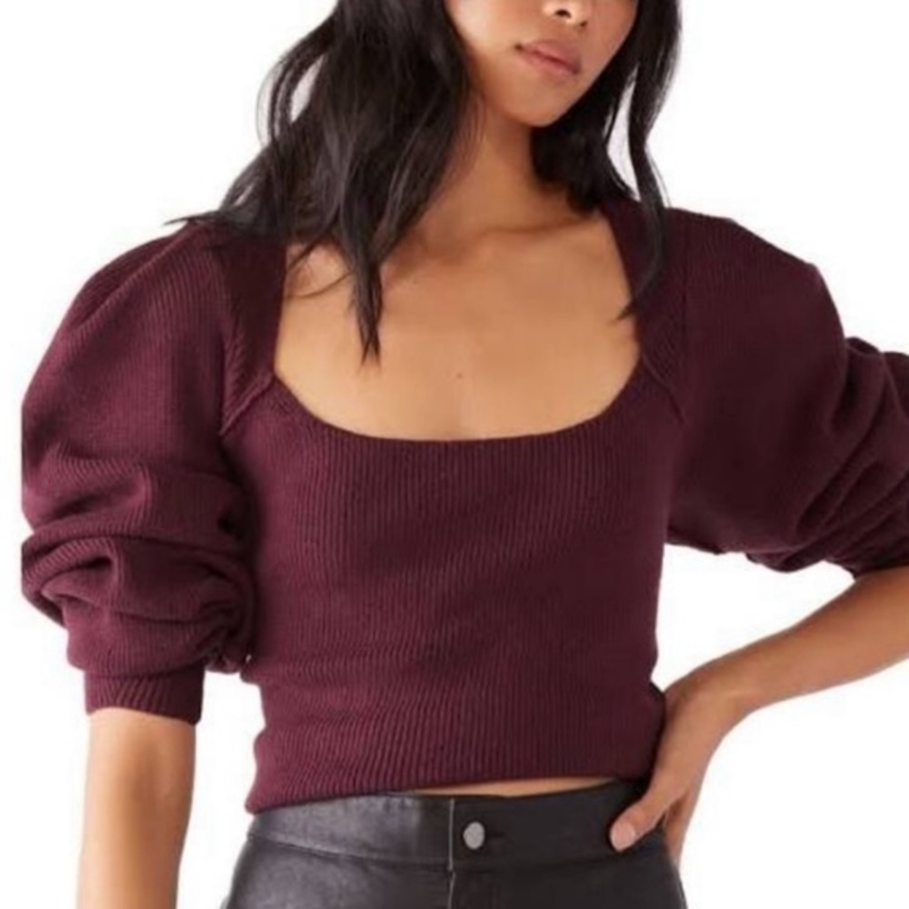Free people Saffron open back sweater